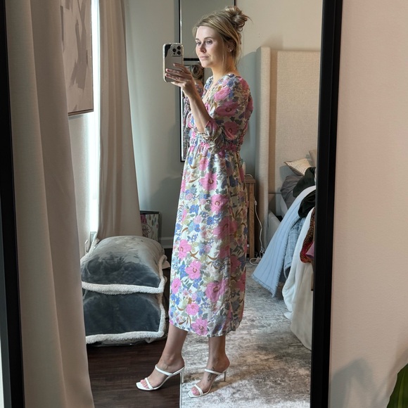 Pastel Floral Midi Dress - Picture 5 of 10